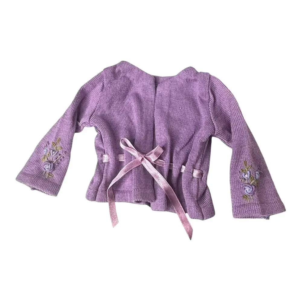 American Girl Today Sweater Go Anywhere Meet Outfit Top Purple Ribbon Tie 2002
